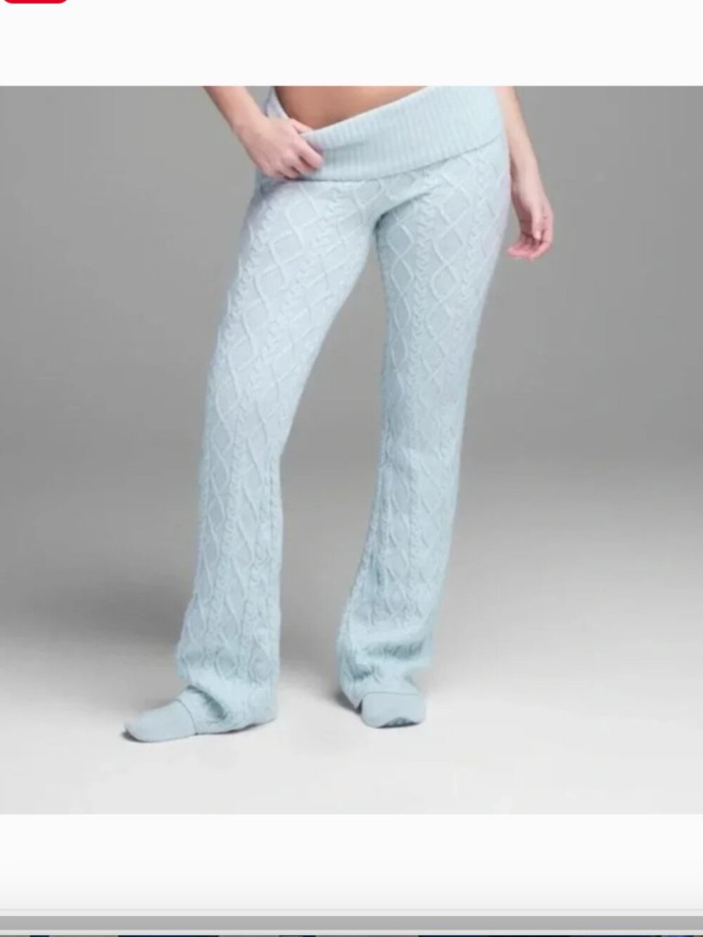 SKIMS Snow Bunny Foldover Sweater Lounge Pants Size M
